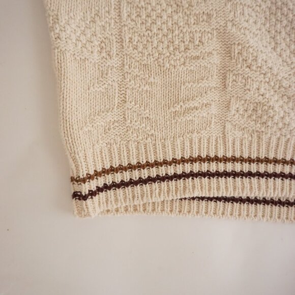 Vintage Shenandoah Sweater Cream Embroidered Geese Cabin Knit Rustic Outdoors XL - Picture 4 of 6